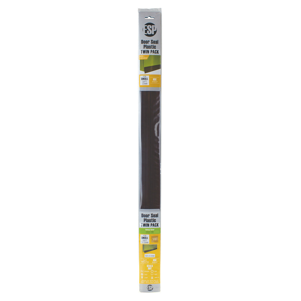 Esp PVC Plastic Door Seal Self Adhesive Weather Draught Sealer 915x37mm Brown (5 Pack) — image 2