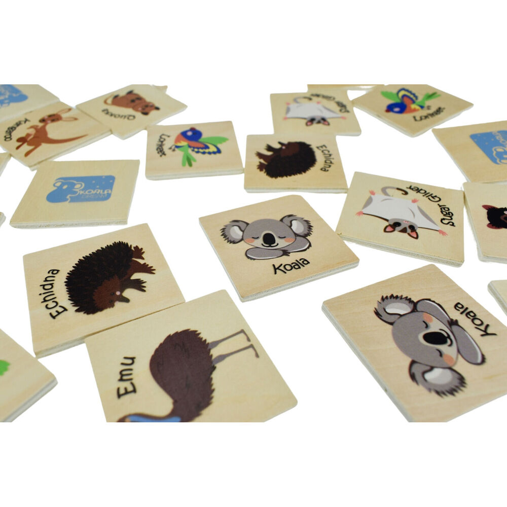 Koala Dream 24Pcs 18 Months+ Bush Buddies Wooden Memory Game Australian Animals — image 3