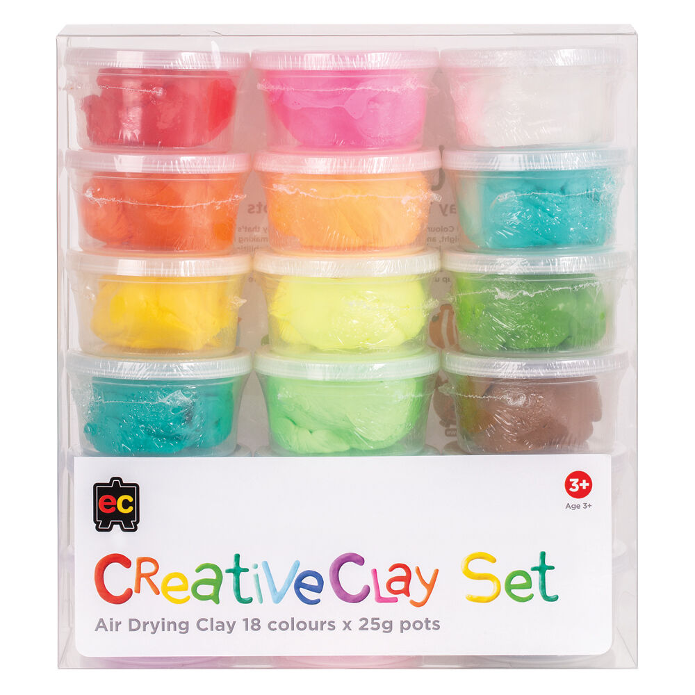 Educational Colours Air-Drying Modelling CreativeClay 450g Multicoloured (18 Pieces)