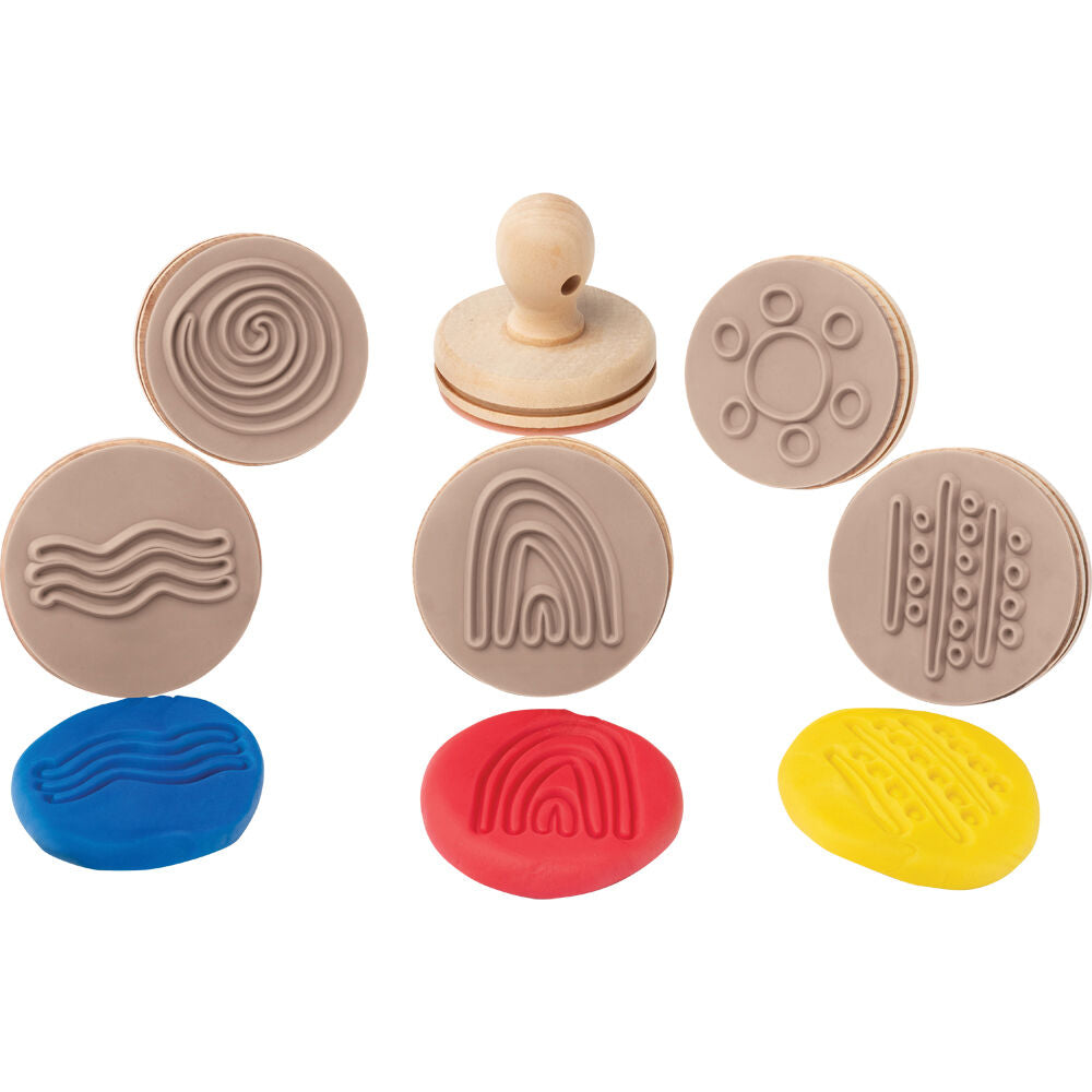 Educational Colours Brown Wooden Dough Patterned Stamps - Indigenous Nature — image 2