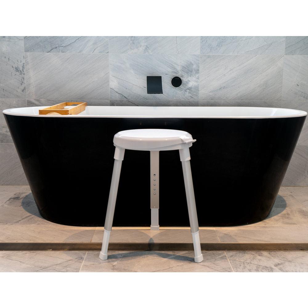 Evekare 33cm Deluxe Aged Adjustable Rotating Bath Stool Support Chair Stool WHT — image 4