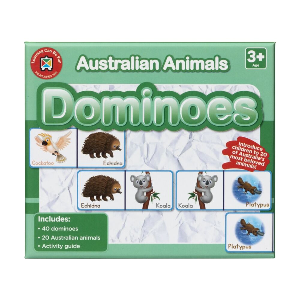 Learning Can BE Fun Australian Animal Dominoes Kids Education Game 3y+ (40 Pieces)