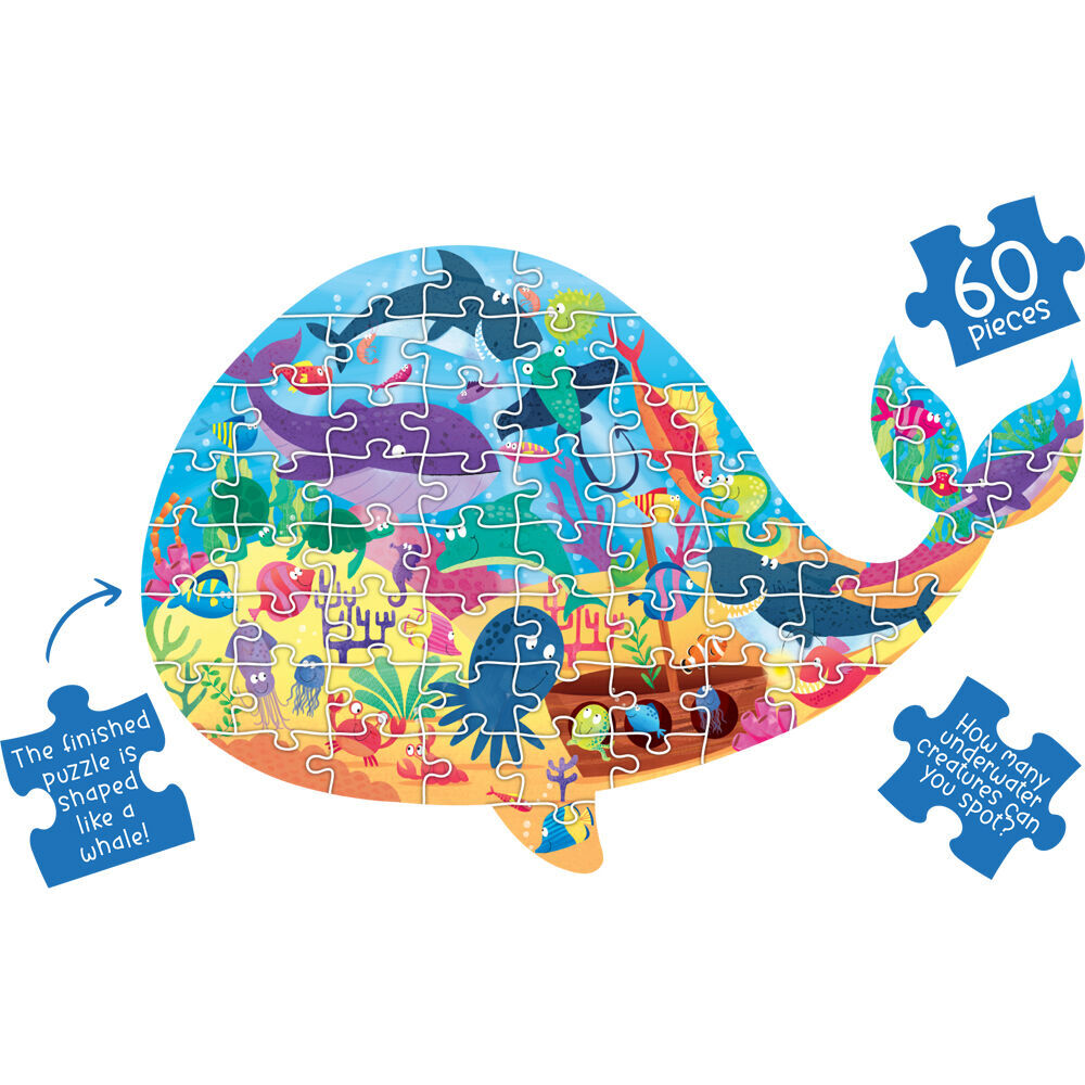 Learning Can BE Fun 60pc Learning Can Be Fun Kids Floor Puzzle Set Under the Sea: Whale (2 Pack)