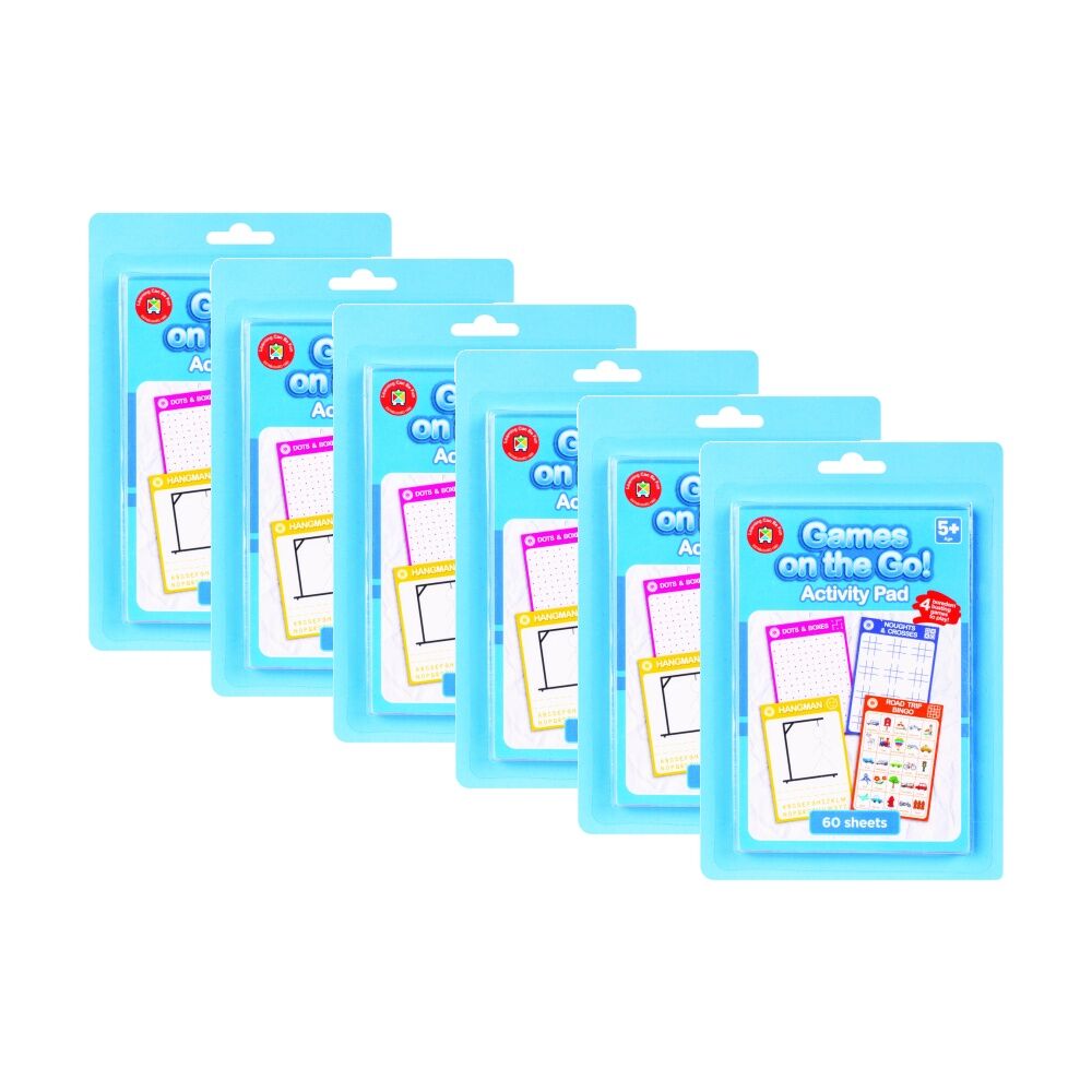 Learning Can BE Fun Kids Games On The Go Travel Activity Pad 5y+ 60 Pages (6 Pack)
