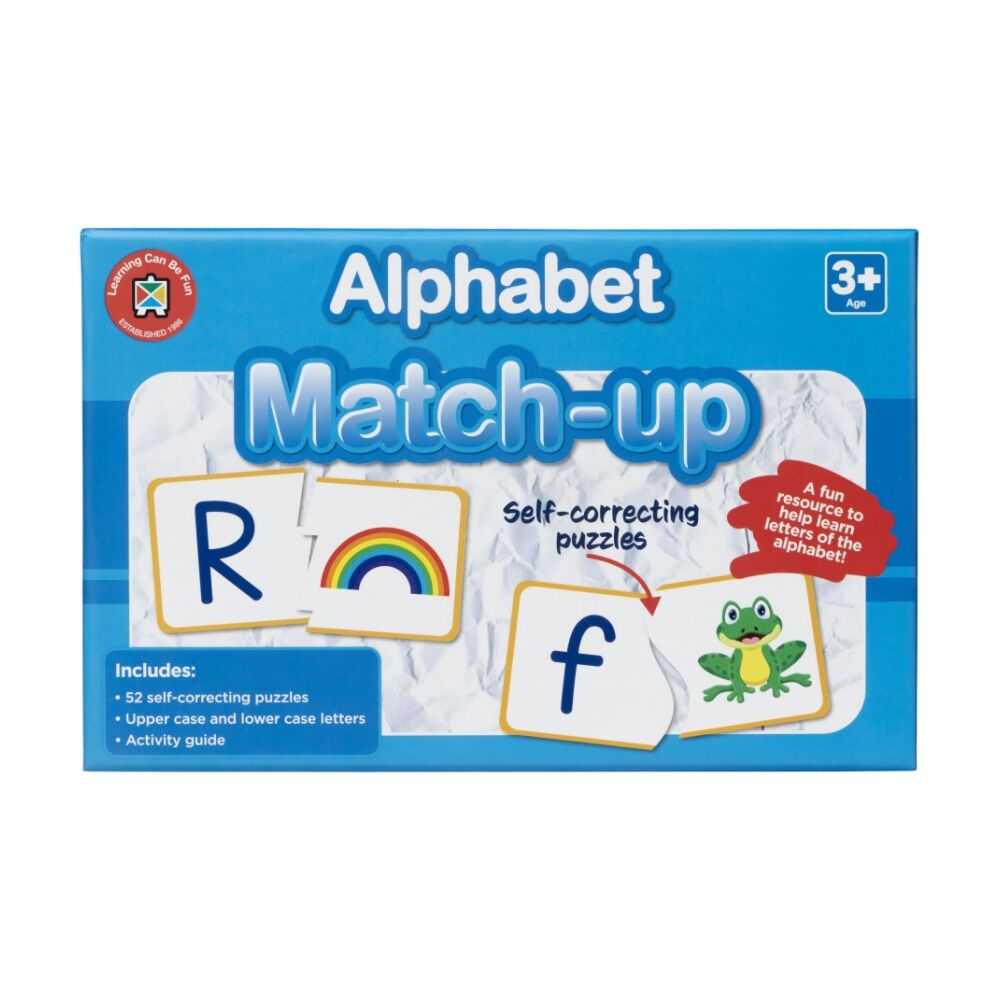 Learning Can BE Fun 3y+ Alphabet Match-Up 52 Self Correcting Puzzles Kids