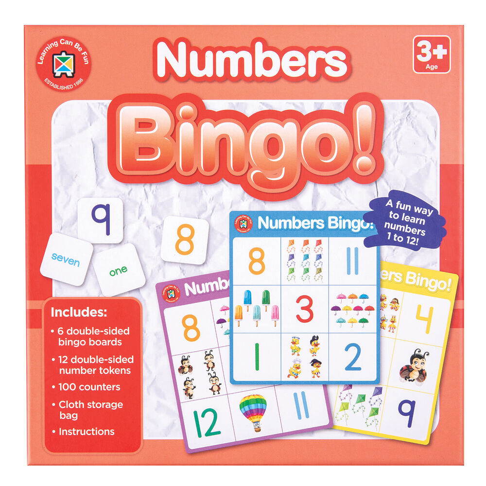 Learning Can BE Fun Numbers Bingo Educational Childrens Toy 3y+ (2 Pack)