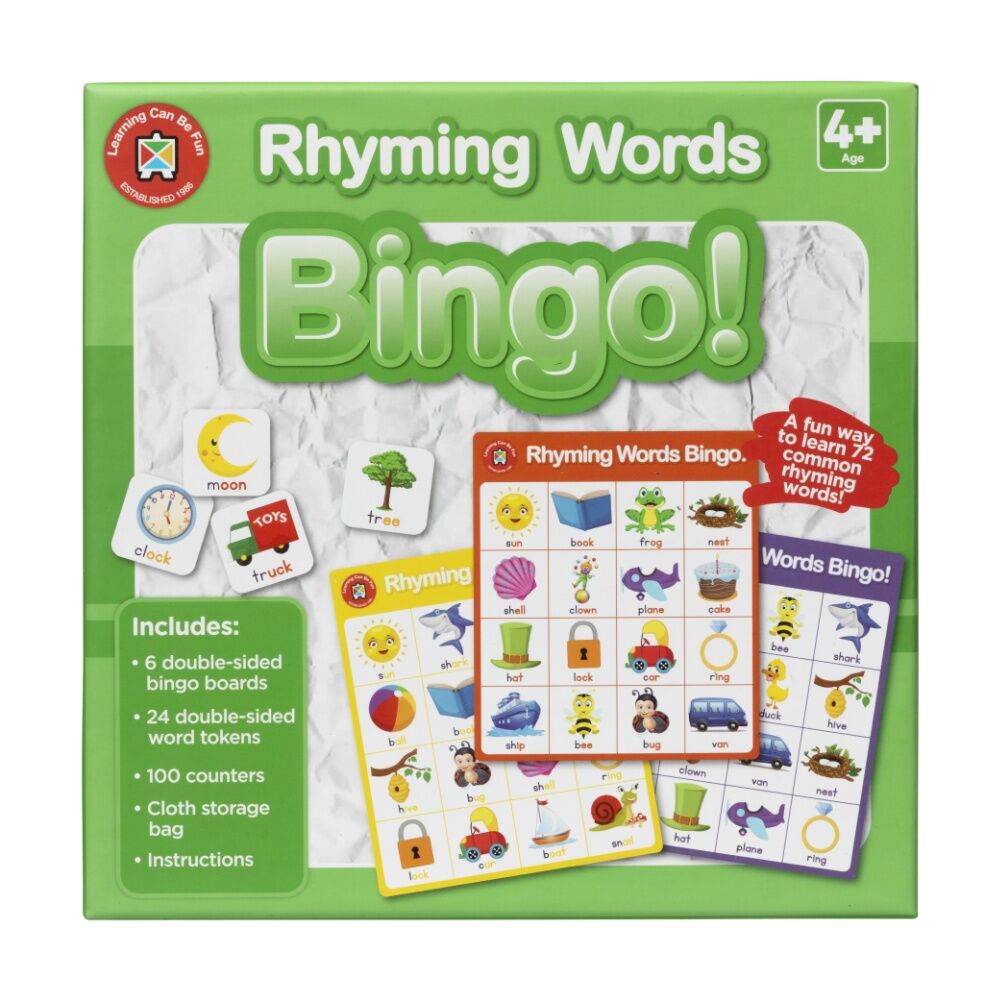 Learning Can BE Fun 4y+ Rhyming Words Bingo Kids Literacy Game Colourful