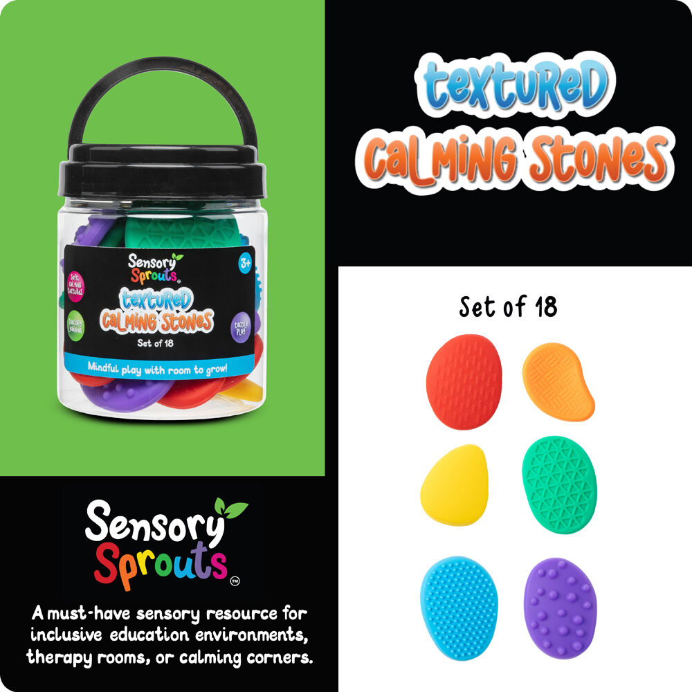 Sensory Sprouts Textured Calming Stones Set Kids Toy Multicoloured (18 Pieces) — image 2