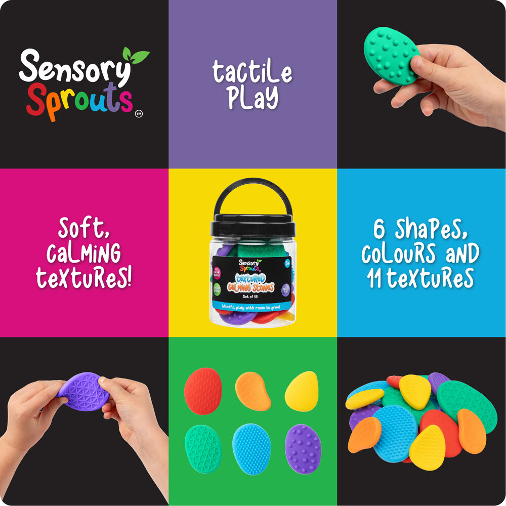 Sensory Sprouts Textured Calming Stones Set Kids Toy Multicoloured (18 Pieces) — image 3