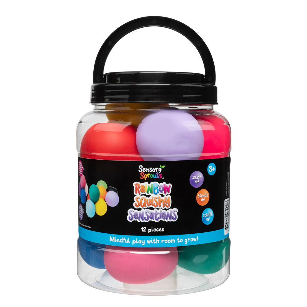 Sensory Sprouts Rainbow Squishy Sensations Jar Kids Toy Multicoloured (12 Pieces)