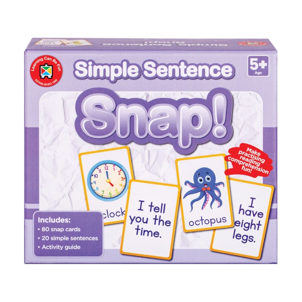 Learning Can BE Fun 5y+ Simple Sentence Snap! 80 Cards Reading/Learning Game