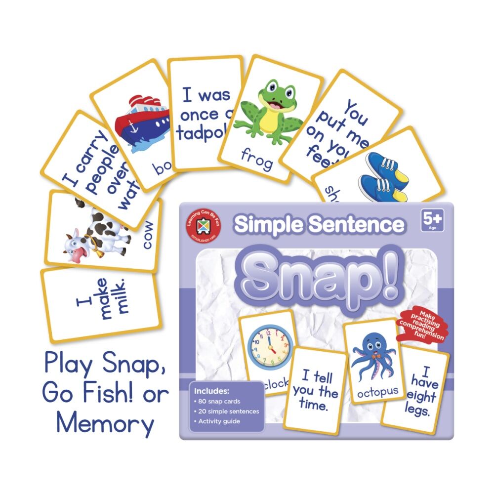 Learning Can BE Fun 5y+ Simple Sentence Snap! 80 Cards Reading/Learning Game — image 4