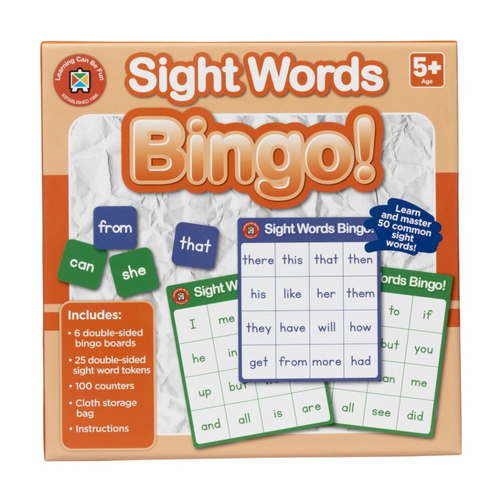 Learning Can BE Fun 5y+ Sight Words Bingo Kids Reading Word Recognition Game
