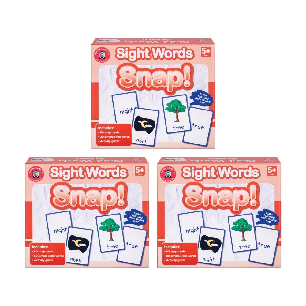 Learning Can BE Fun Sight Word Snap! 80 Cards Kids Reading/Learning Game 5y+ (3 Pack)