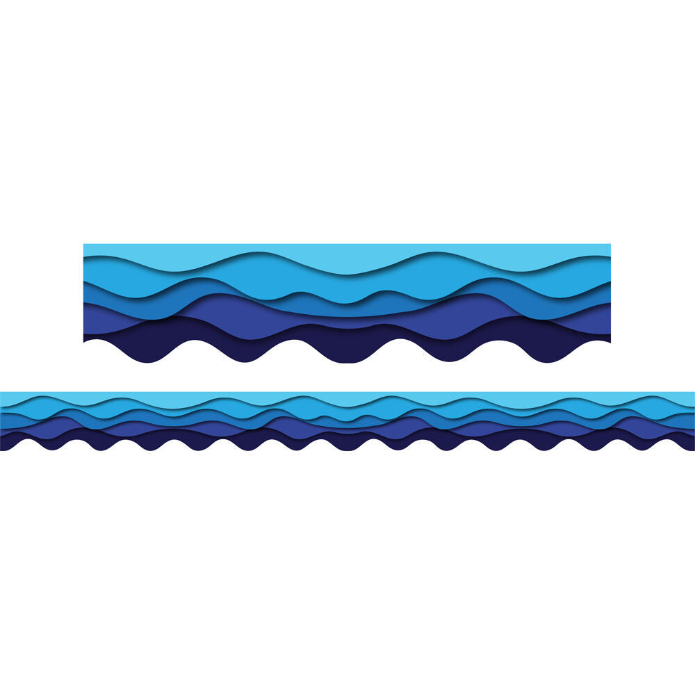 Learning Can BE Fun Ocean Waves Scalloped Border Pack 90cm x 7.5cm (12 Pieces) — image 2