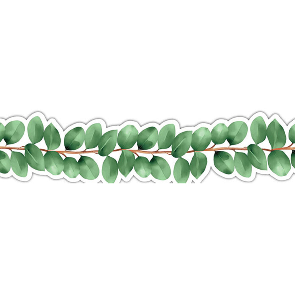 Learning Can BE Fun Eucalyptus Essentials Die-Cut Border Pack 90cm x 7.7cm (12 Pieces)