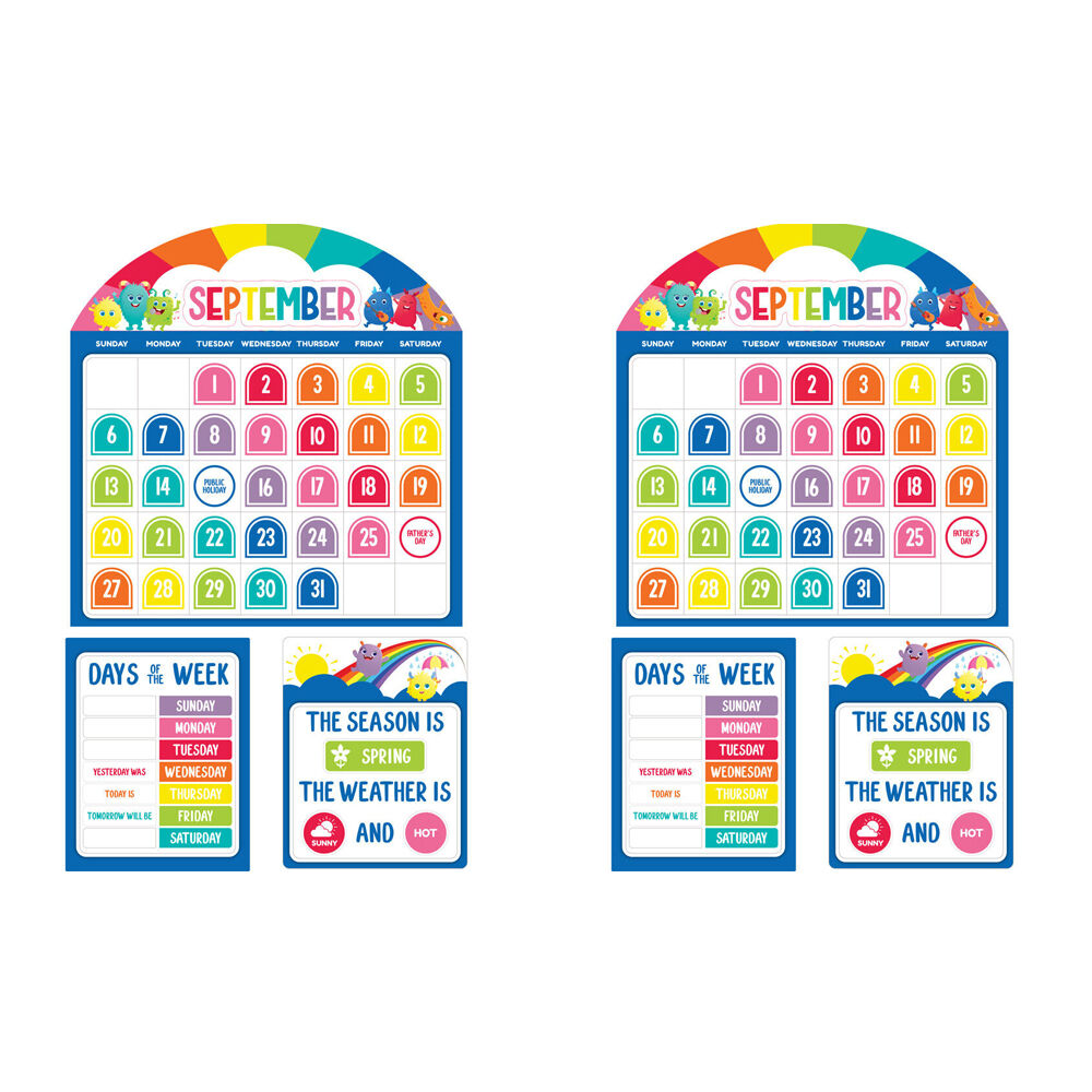 Learning Can BE Fun 93pc Learning Can Be Fun Calendar Bulletin Board Set Giggle & Grow (2 Pack)