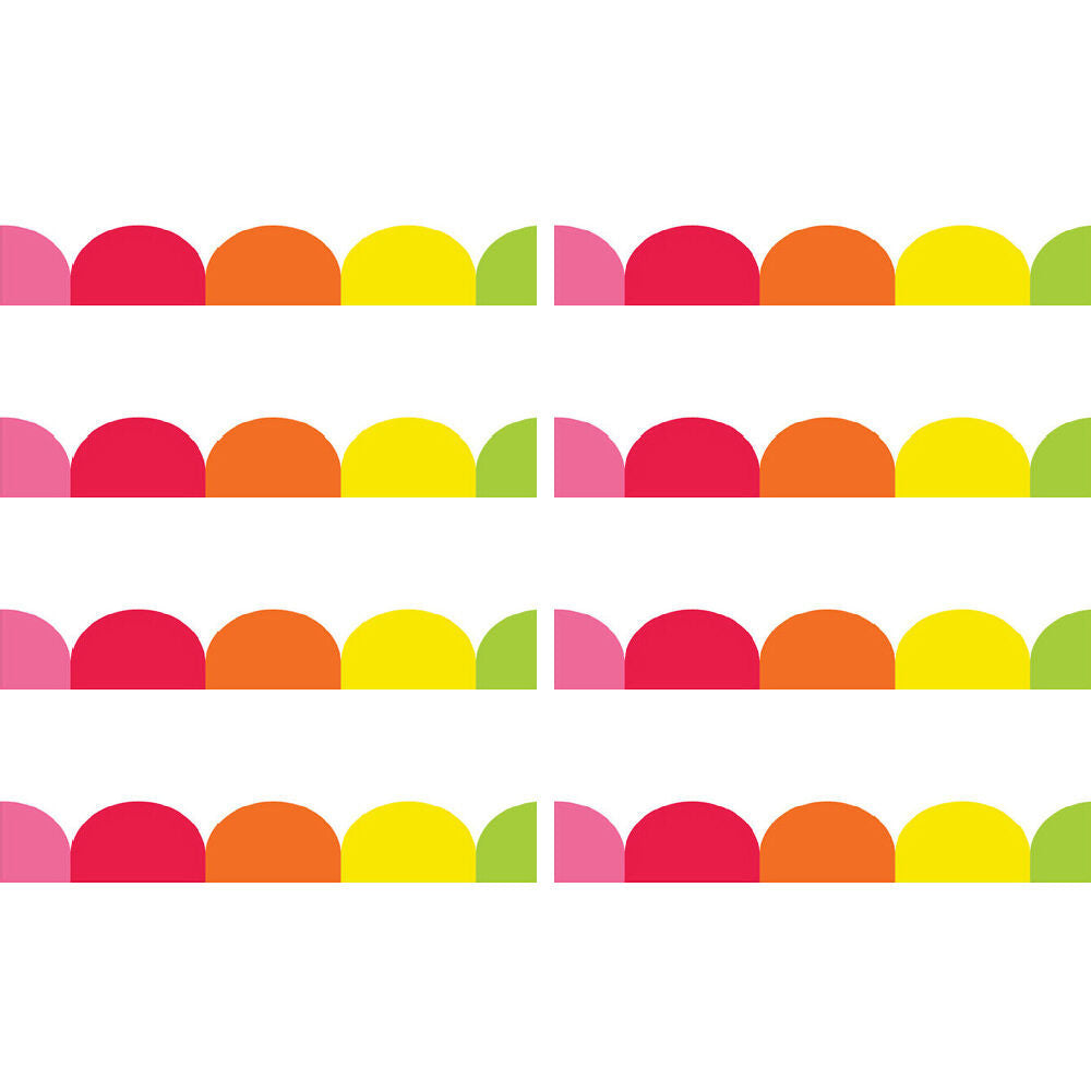 Learning Can BE Fun 12pc Learning Can Be Fun Giggle & Grow Rainbow Scalloped Border Pack 90 x 7cm (8 Pack)