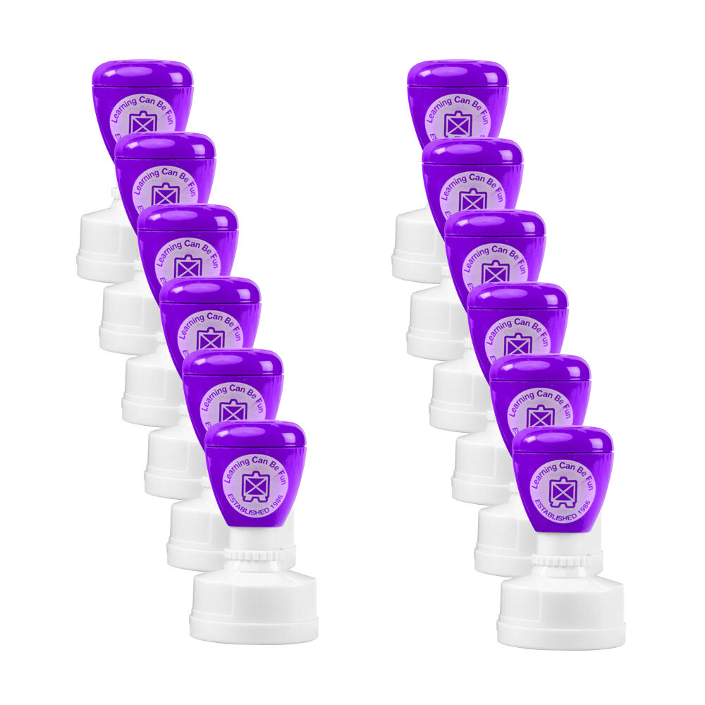 Learning Can BE Fun Purr-fect Work Self-Inking Merit Stamp Purple (12 Pack)