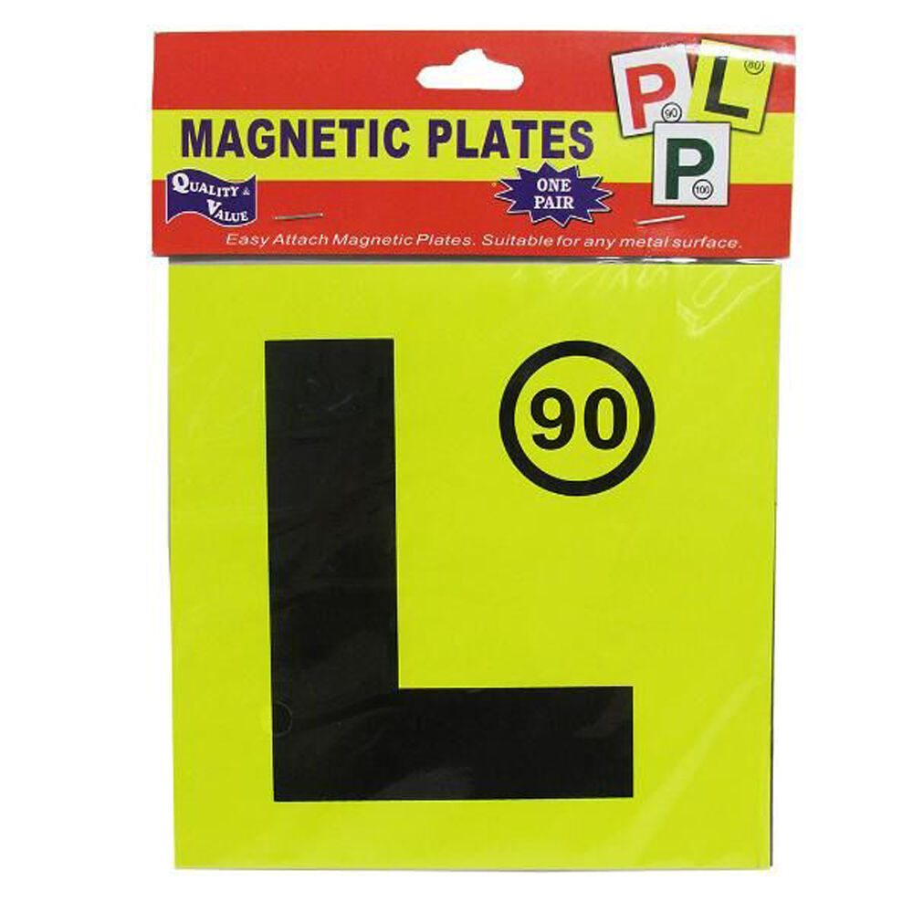 Unbranded Magnetic Car License Plate Letter L Accessory Weather-Resist Yellow (2 Pieces)