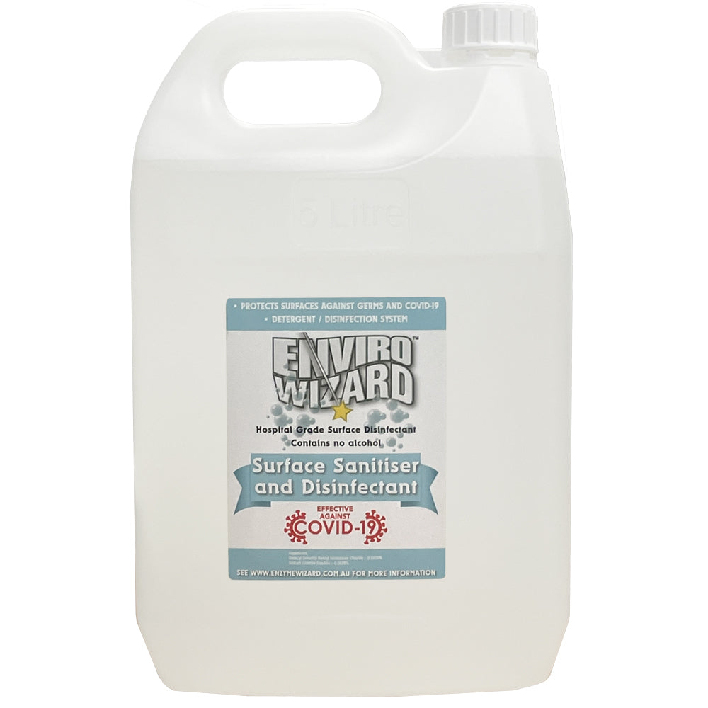 Enzyme Wizard 5L Hospital Grade Surface Sanitiser Disinfectant Anti-Germ Cleaner