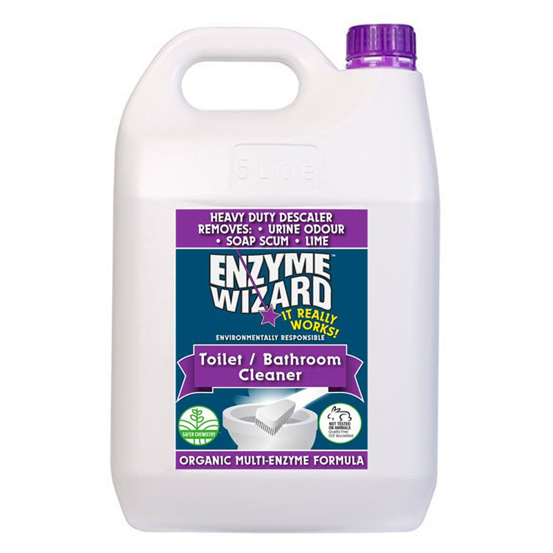 Enzyme Wizard 5L Home Toilet Bathroom Lime/Mineral Buildup Odour Remover Cleaner