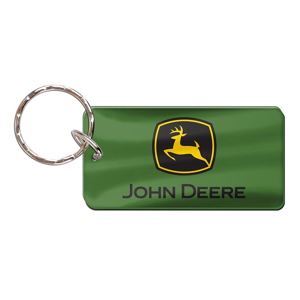 John Deere Rectangular Key Ring/Chain Trademark Premium Acylic Green/Black