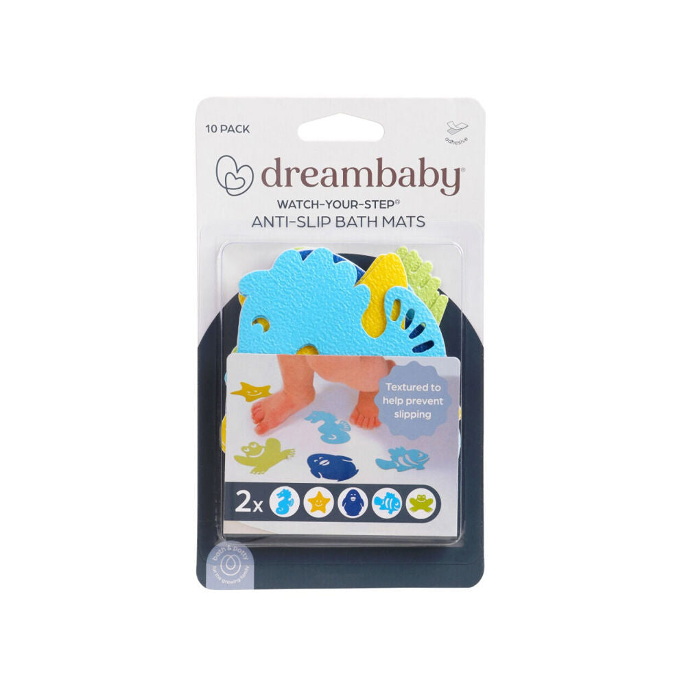 Dreambaby Non-Slip Bath Mats Tub/Shower Bathroom Safety Appliques 11x19cm (10 Pieces)