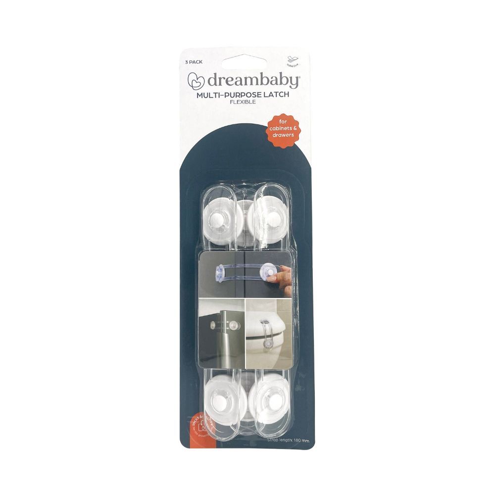 Dreambaby Multi Purpose Baby/Children Safety Adhesive Door Latches/Seal 18cm (3 Pieces)