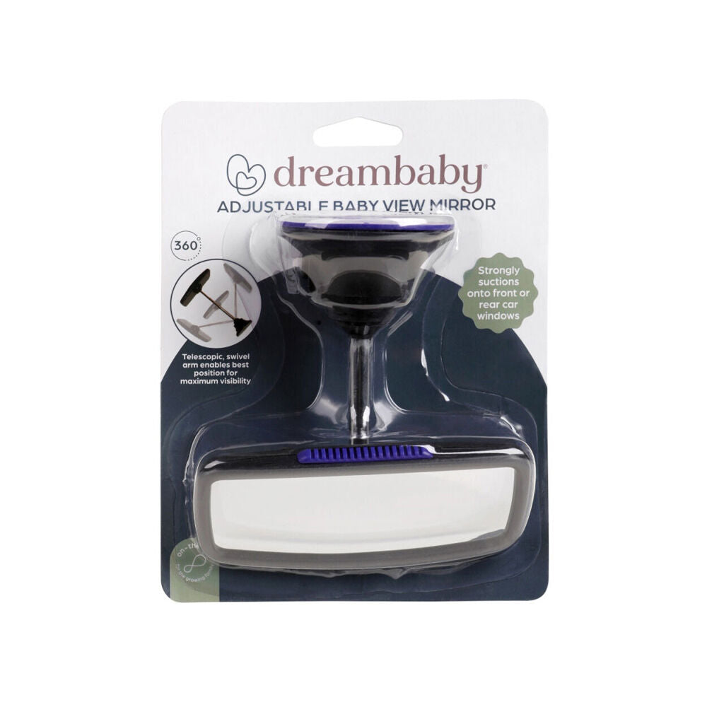 Dreambaby Deluxe Adjustable Kids/Baby Safety View Mirror w/ Sunction Black