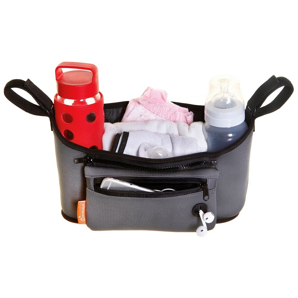 Dreambaby Strollerbuddy Ezy-Reach Organiser Stroller Storage Bag Slate Grey