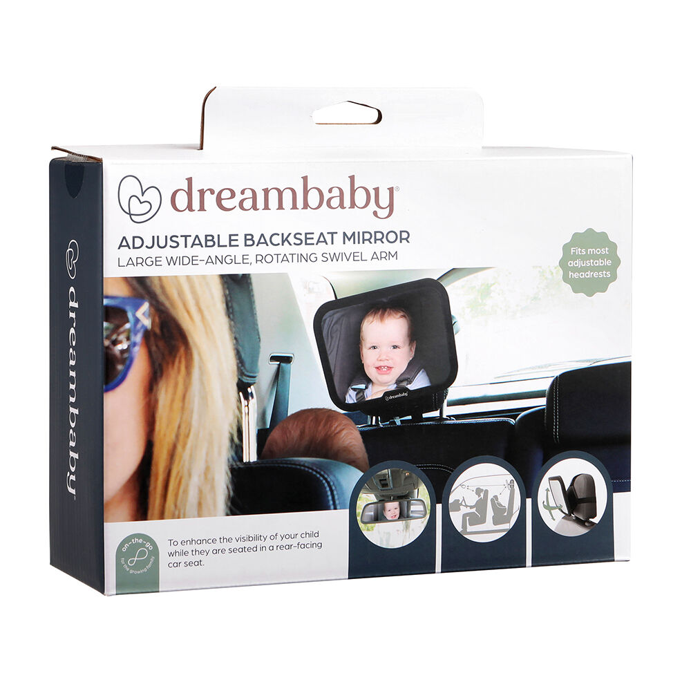 Dreambaby Adjustable Backseat Mirror Safety View Car Accessory 24x20cm Black (2 Pack) — image 6