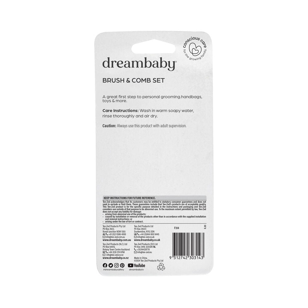 Dreambaby Baby/Toddler Brush & Comb Grooming Set Portable/Soft/Gentle White (2 Pieces) — image 3