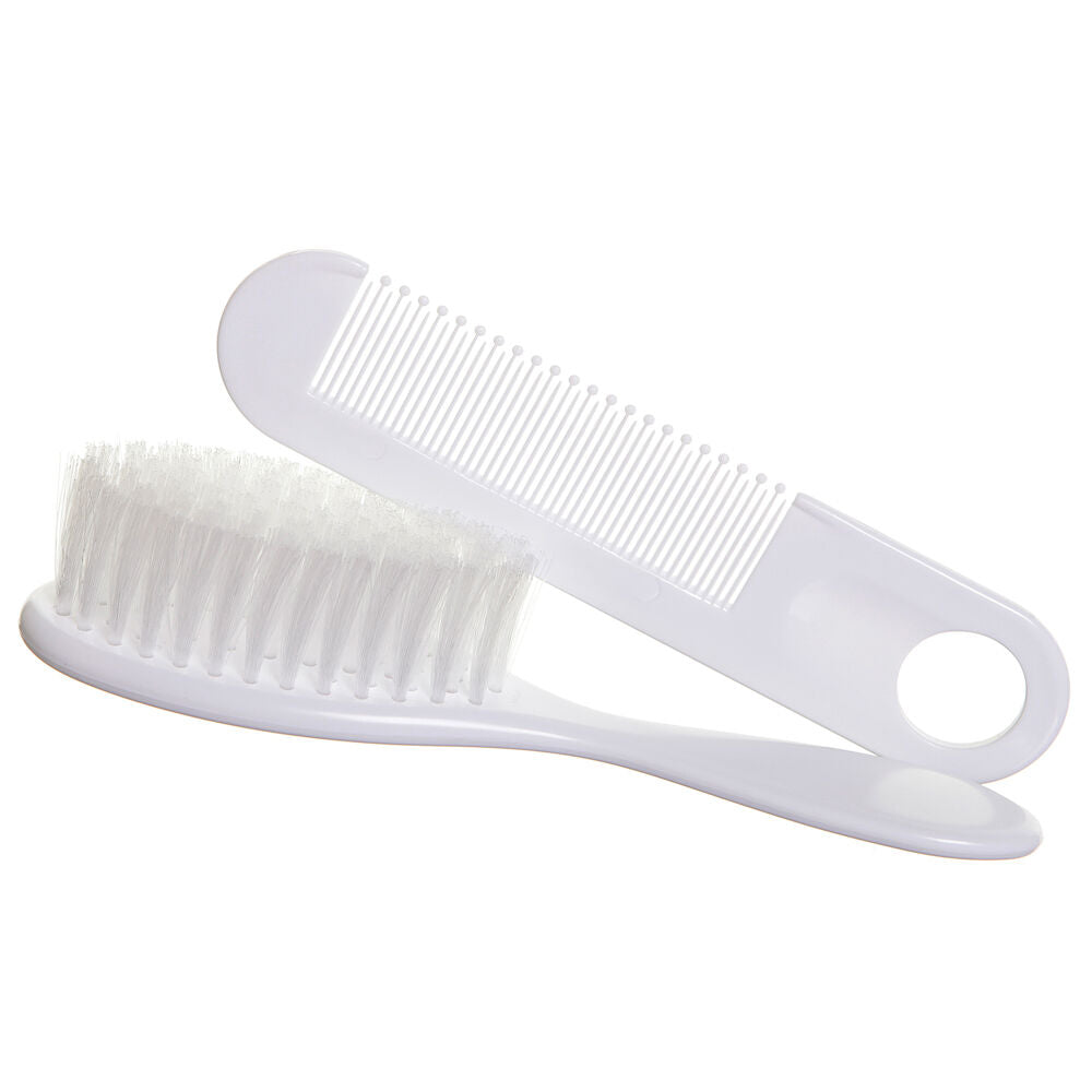 Dreambaby Baby/Toddler Brush & Comb Grooming Set Portable/Soft/Gentle White (2 Pieces)