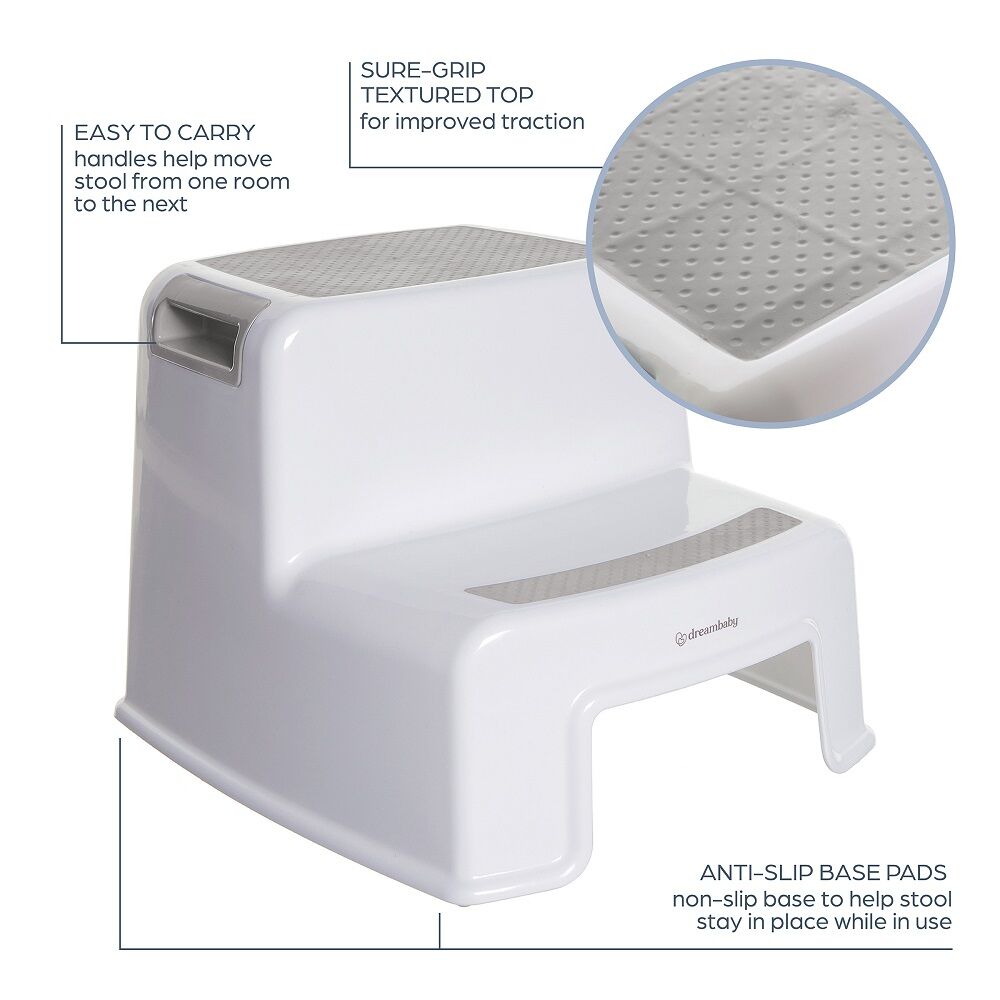 Dreambaby 2-Up Safety Step Stool Kids/Children Chair 33x26cm Grey/White — image 8