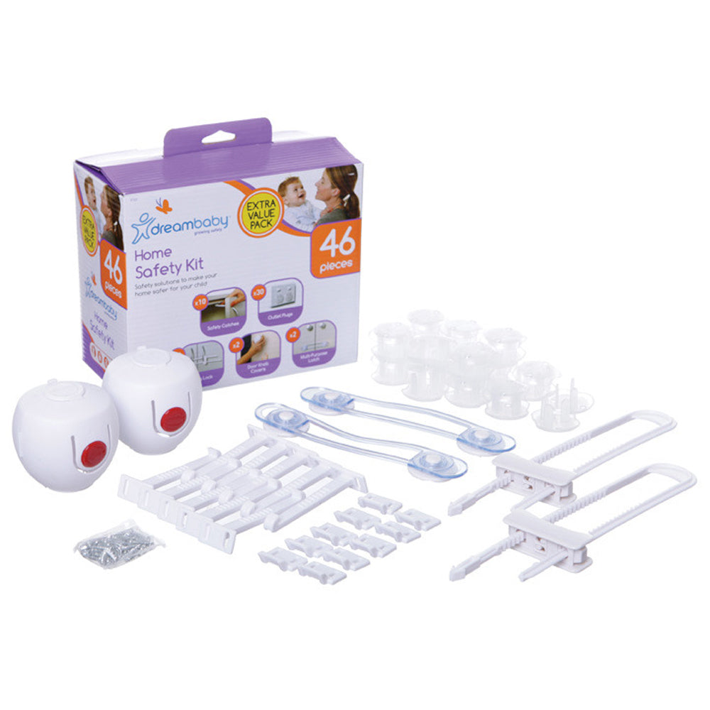 Dreambaby Baby Proof Home Safety Kit Safety Catches/Outlet Plug/Latches (46 Pieces)