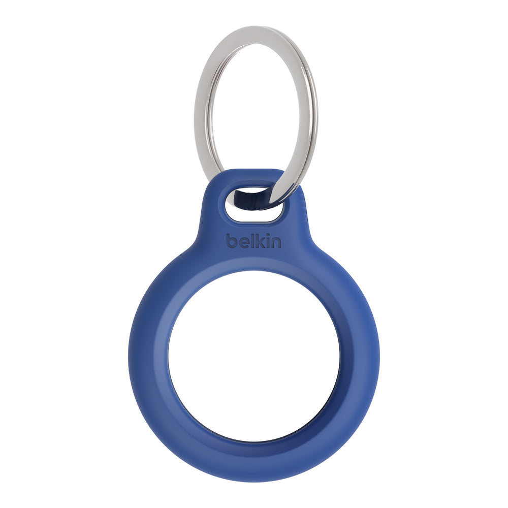 Belkin Secure Holder Tracker Cover w Metal Key Lock Ring For Apple AirTag — Blue