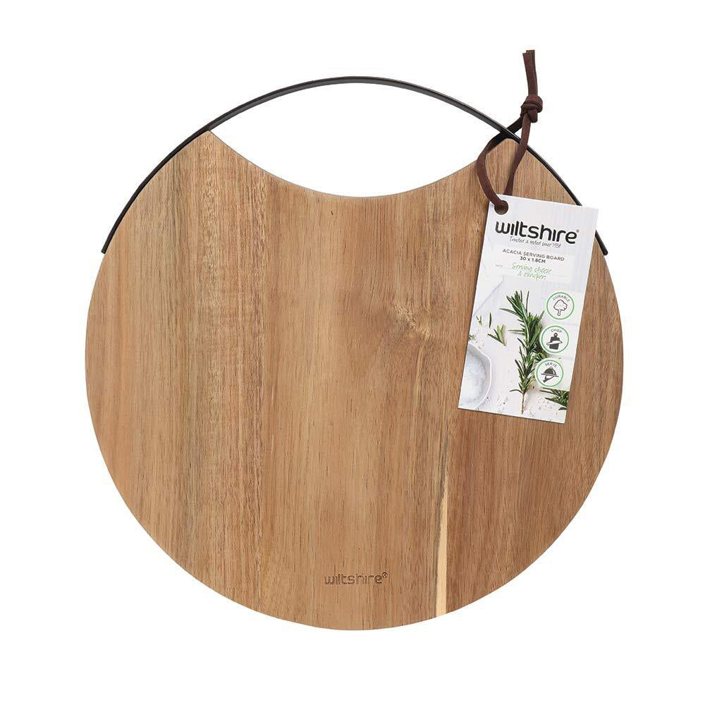 Wiltshire Acacia Wood Artisan Serving Entertainer Round Board 30x1.6cm — image 2
