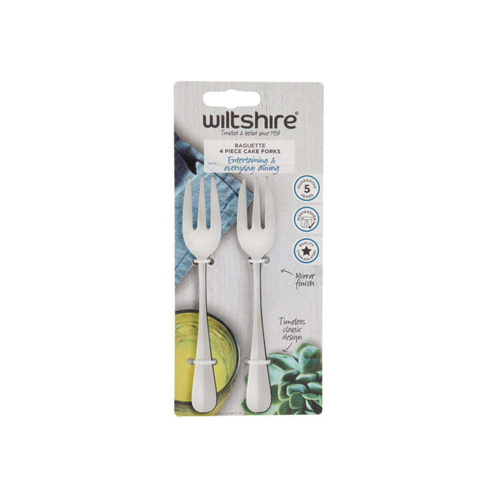 Wiltshire Baguette Stainless Steel Cake Forks Kitchen Utensils Set (4 Pieces) — image 2