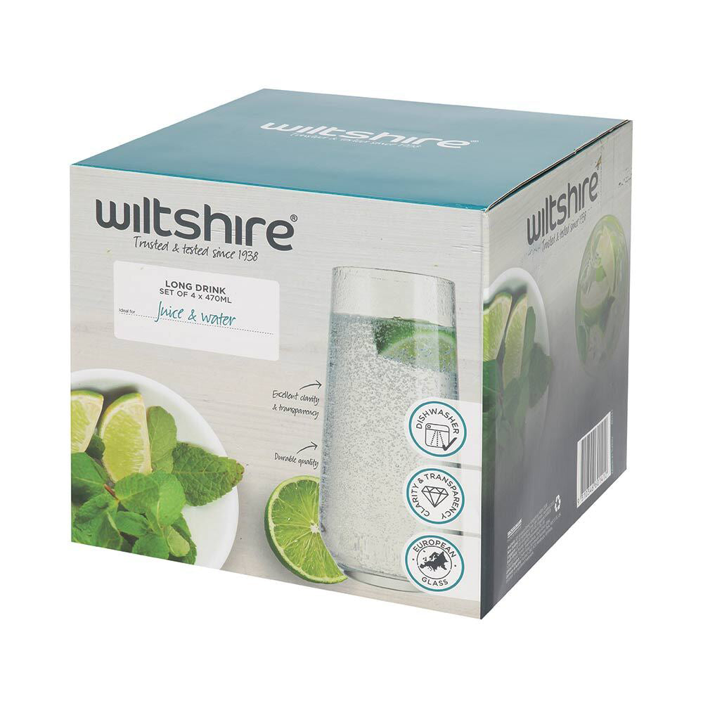 Wiltshire Allegra Long/Tall Drinking Glass Tumblers Cups Set 470ml (4 Pieces) — image 2