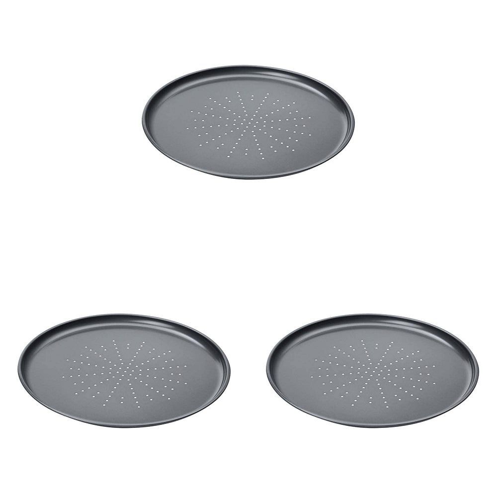 Wiltshire Easybake Round Oven/Dishwasher Safe Pizza Pan Crisper 31x1.5cm (3 Pack)