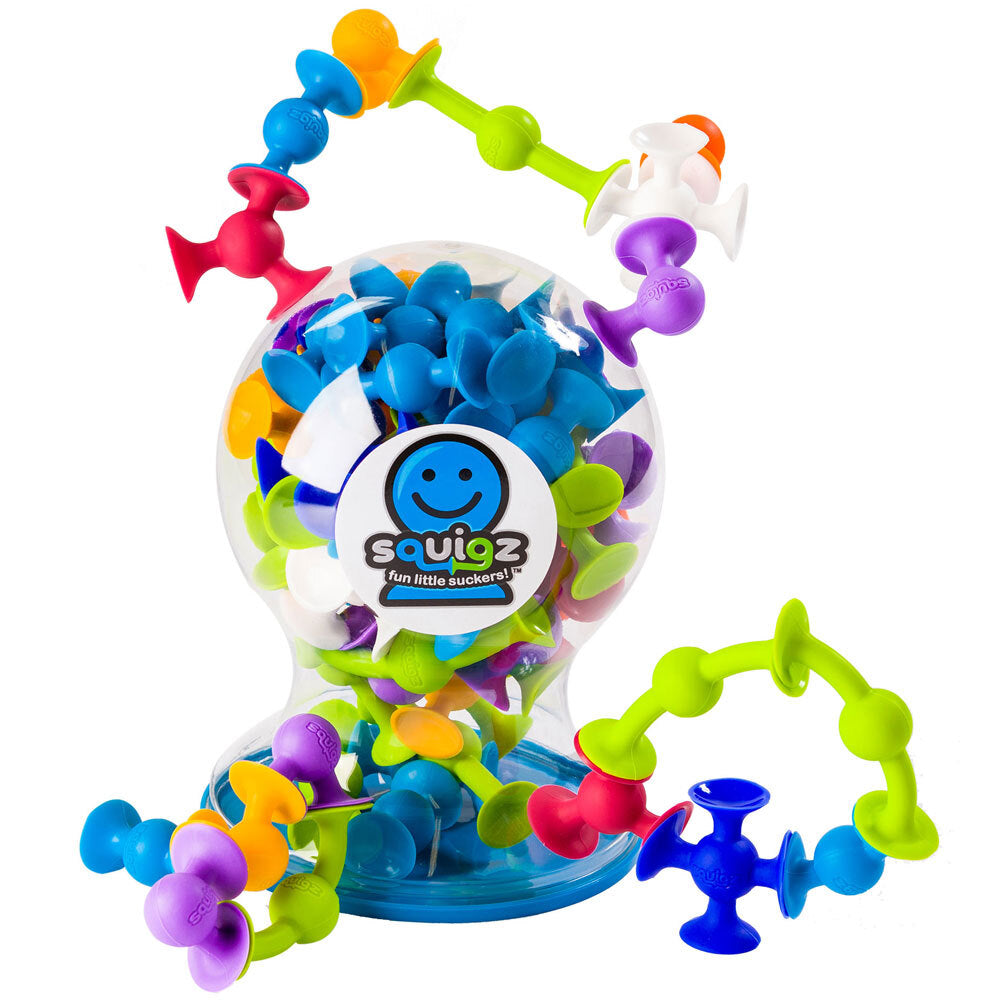 Fat Brain Toy Co. Fat Brain Toys Squigz Delux Suction Construction Fun Game Toy Set Kids 3y+ (50 Pieces)