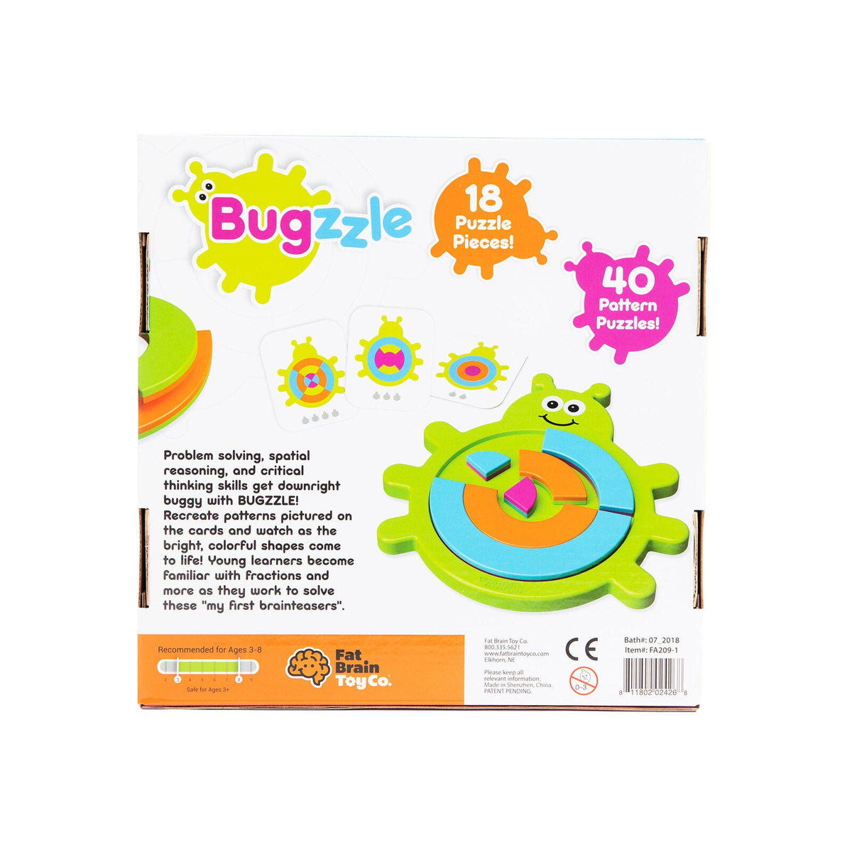 Fat Brain Toy Co. Bugzzle Kids Puzzle Semi-Circular Pieces Tray 40 Challenges — image 5