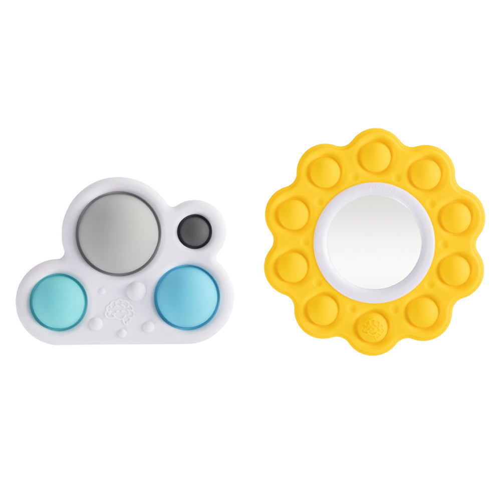 Fat Brain Toy Co. Fat Brain Toy Co Dimpl 15cm Billow & 16cm Bright Popping Toys Toddler 10m+ (2 Pieces)
