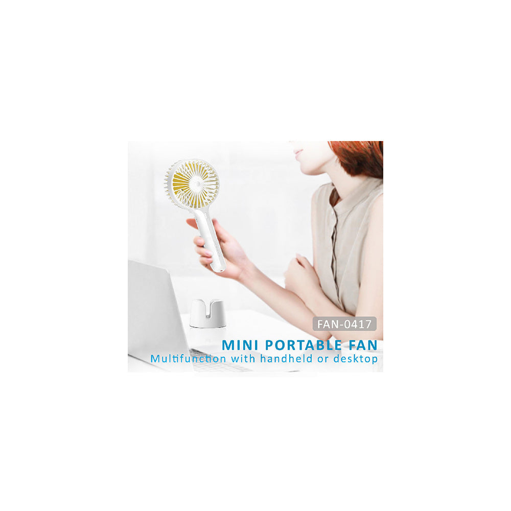 Sansai Portable USB Rechargeable 5V Travel Desk/Table Fan 22x10cm White — image 2