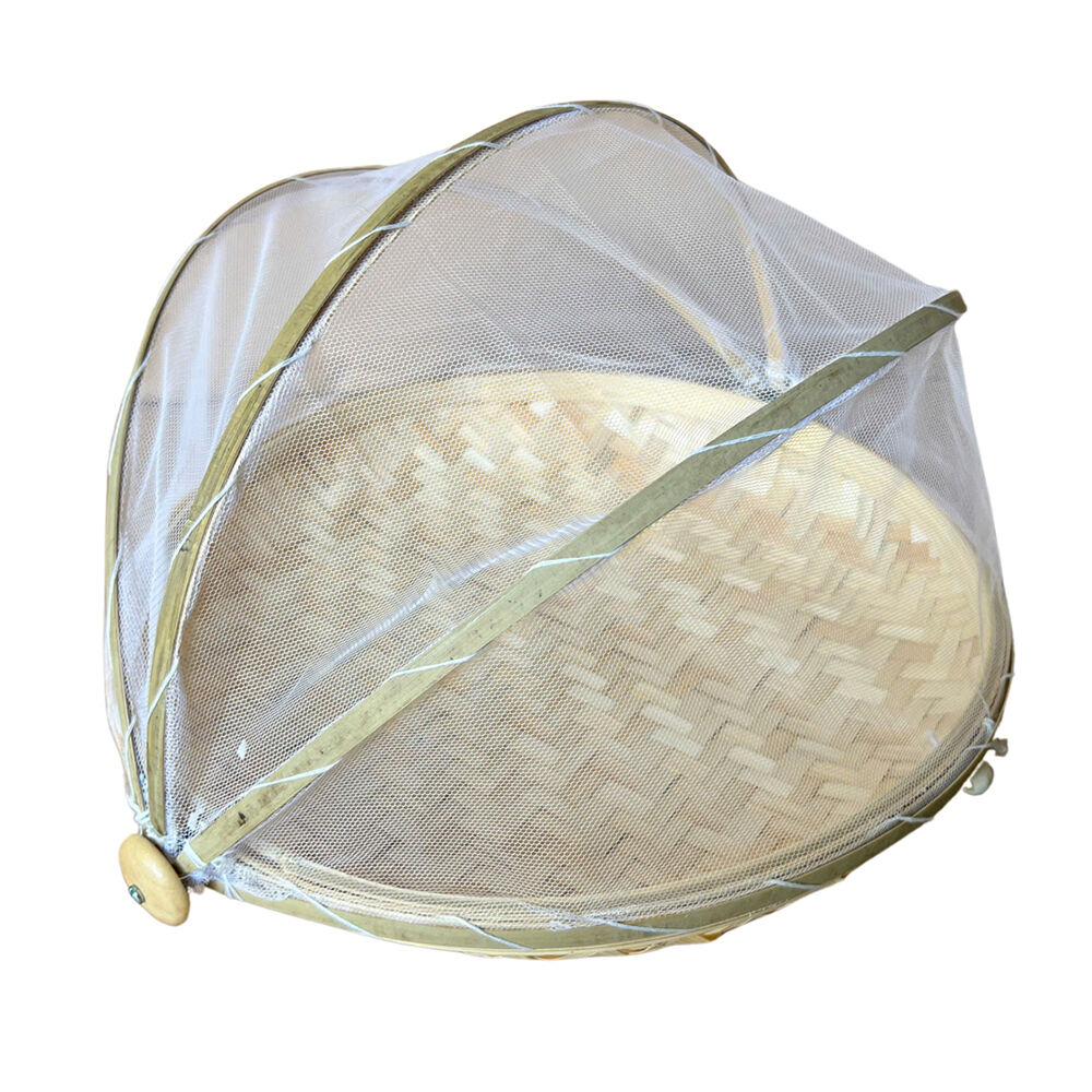 NF Living Mesh & Bamboo Cover 35x18cm Wood Food Tabletop Supplies Collapsible
