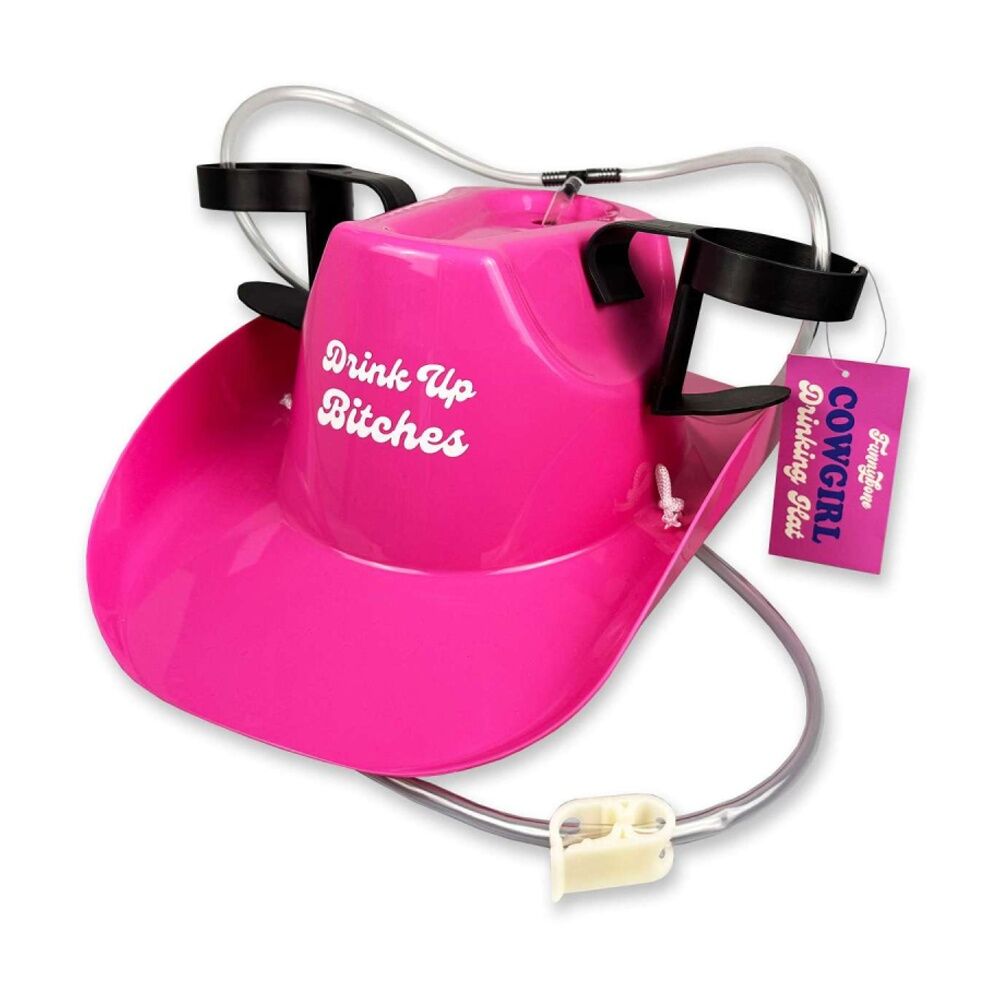 Funnybone Cowgirl Drinking Hat Party Accessory Hands Free Fun Gift