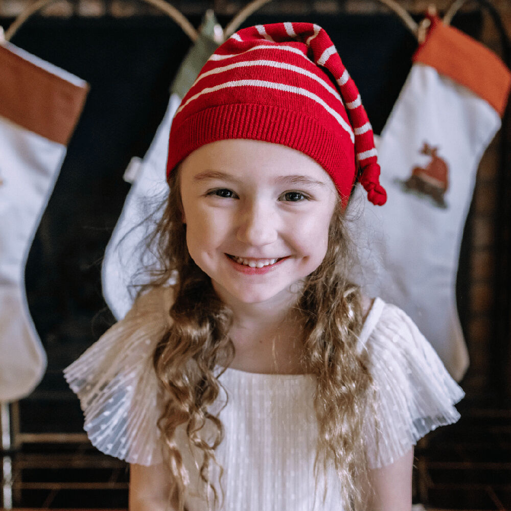 Fabelab Rio Red Kids Size 1-3y Christmas Woodland Knitted Elf Hat Beanie — image 2