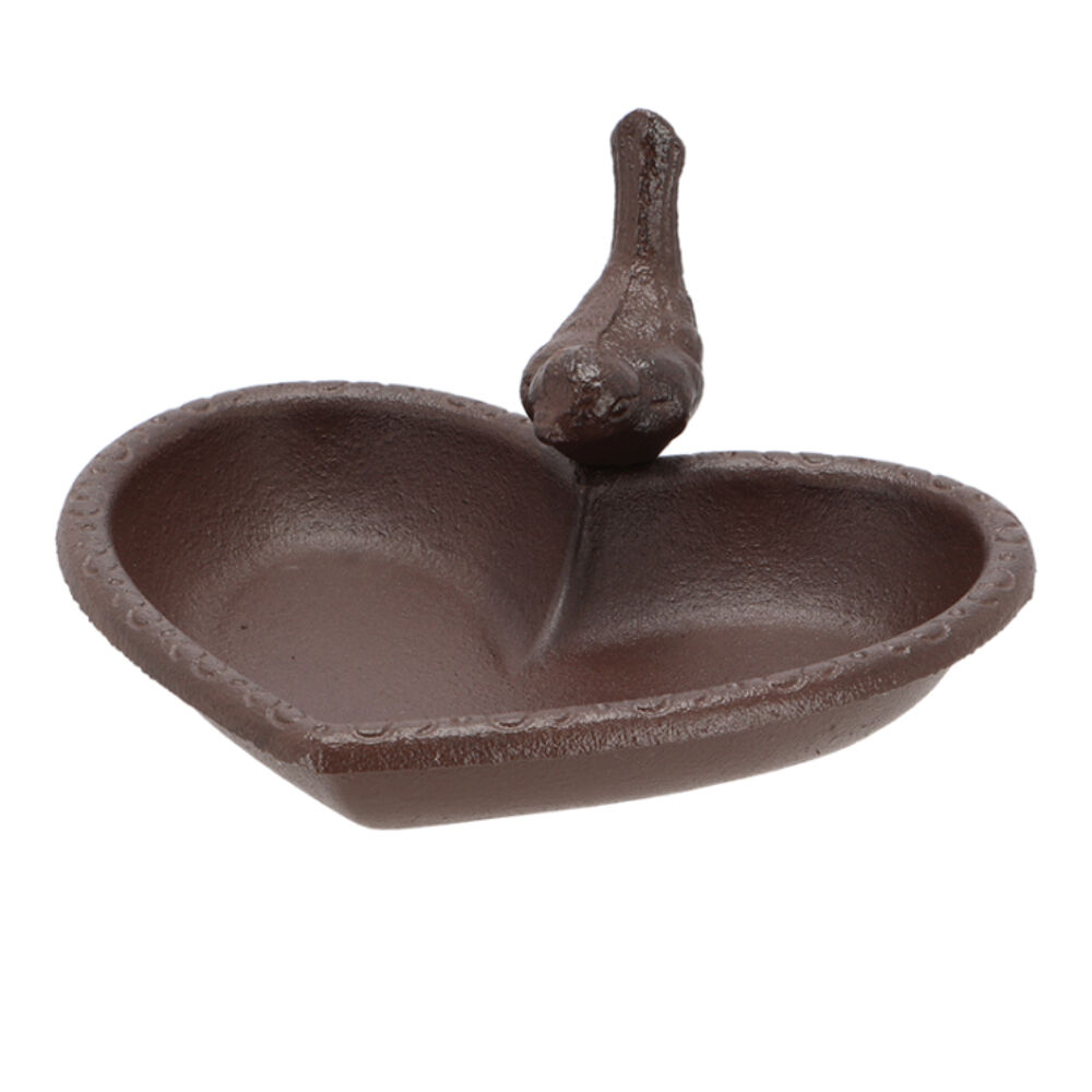 Esschert Design 17cm Garden & Outdoor Decor Cast Iron Bird Bath Heart Small