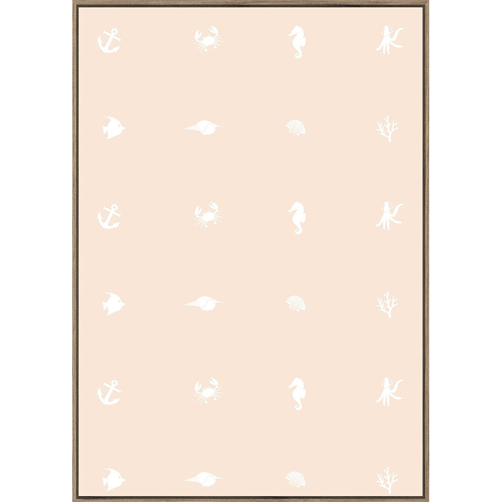 Rayell Wood Framed Kids Wall Hanging Artwork Home Decor Marine Peach 50x70cm